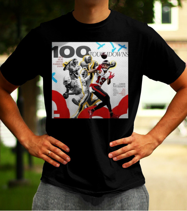 100 Touchdowns Rice Moss Owens Harrison Evans 100 Career Touchdowns NFL Receiving Legends T-Shirt