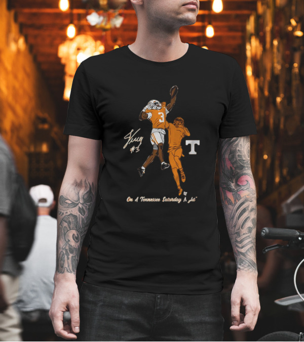 Tennessee Saturday Night Jermod McCoy #3 One-Handed Interception T-Shirt