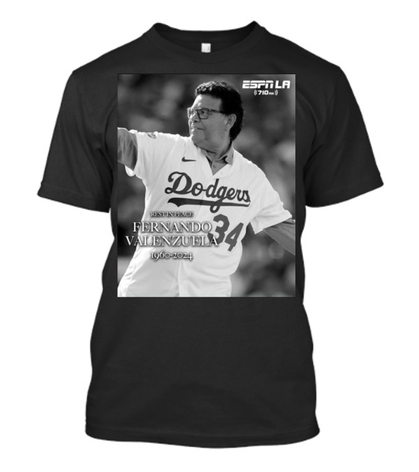 Rest In Peace Fernando Valenzuela Dodgers 1960-2024 ESPN LA T-Shirt
