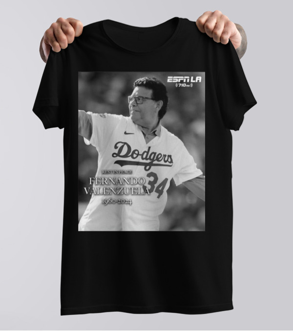 Rest In Peace Fernando Valenzuela Dodgers 1960-2024 ESPN LA T-Shirt