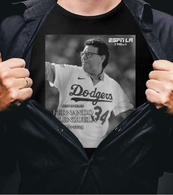 Rest In Peace Fernando Valenzuela Dodgers 1960-2024 ESPN LA T-Shirt