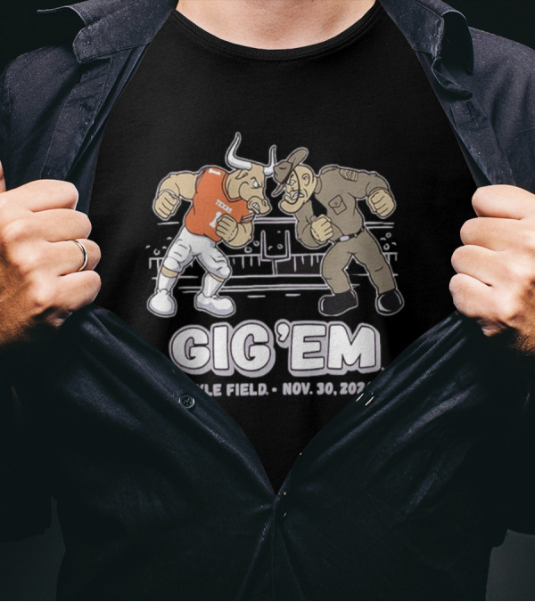 Texas A&M Aggies Vs Texas Longhorns Gig 'Em Kyle Field Nov. 30, 2024 Head To Head Ol’ Sarge T-Shirt