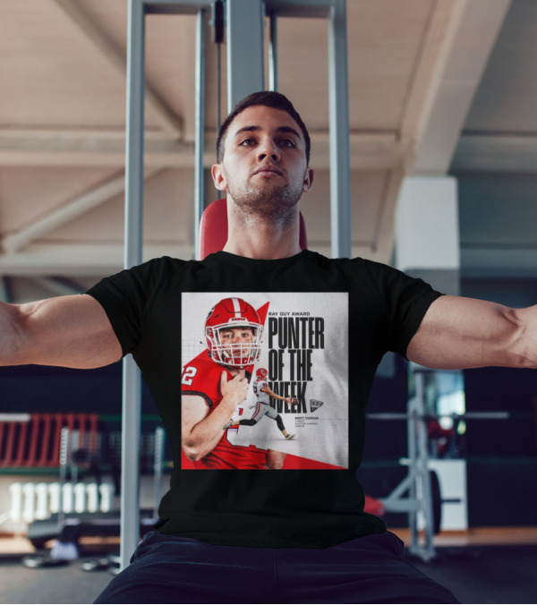 Brett Thorson Ray Guy Award Punter Of The Week Football Action Georgia Dawgs T-Shirt