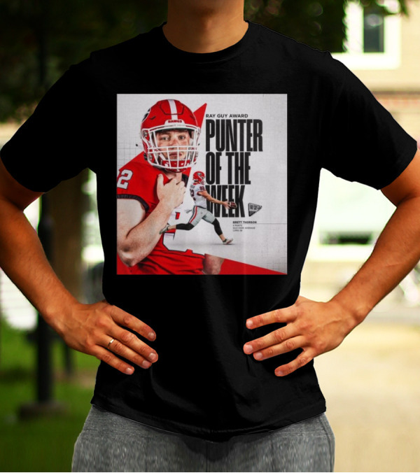 Brett Thorson Ray Guy Award Punter Of The Week Football Action Georgia Dawgs T-Shirt
