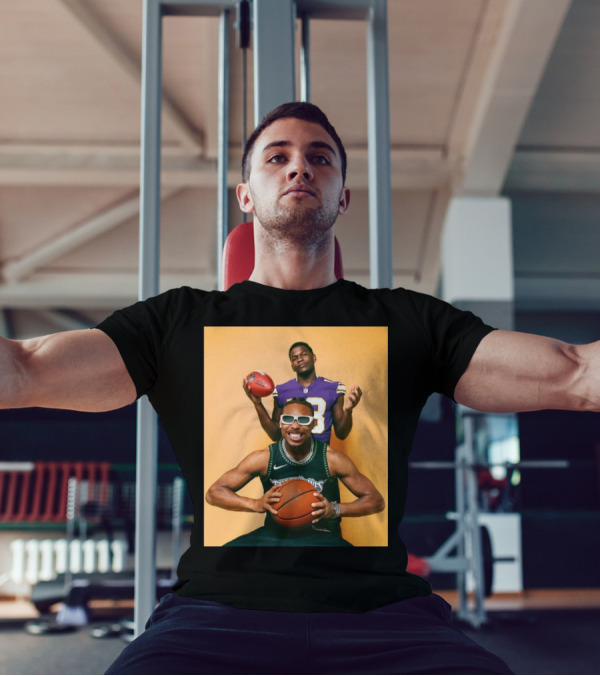 Justin Jefferson Anthony Edwards Minnesota Vikings Timberwolves Sports Photo T-Shirt