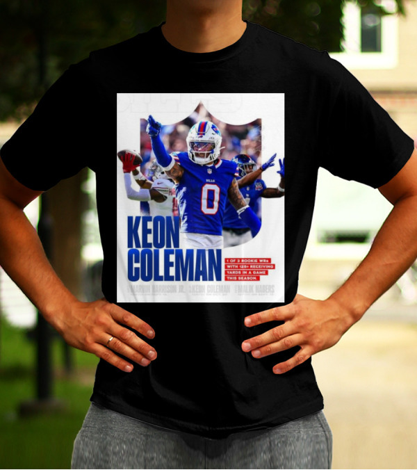 Keon Coleman Buffalo Bills Rookie WR With 125+ Receiving Yards This Season T-Shirt