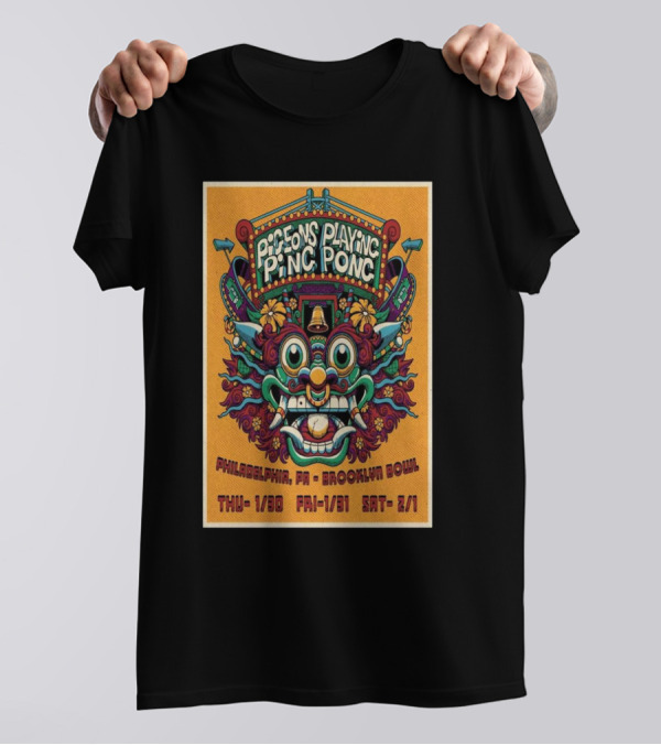 Pigeons Playing Ping Pong Live At Brooklyn Bowl Philadelphia January 30 February 1 2025 Event T-Shirt