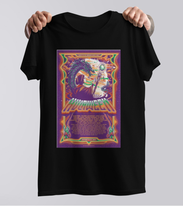 Suwannee Hulaween October 24-27 2024 Live Oak FL Spiral Dragon Festival Wizard T-Shirt