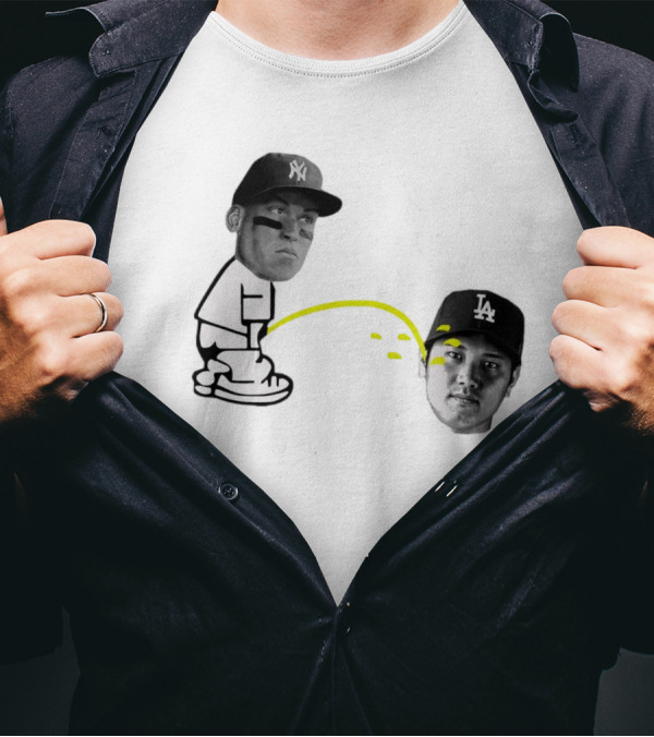 Aaron Judge New York Yankees Vs Shohei Ohtani Los Angeles Dodgers Rivalry Meme T-Shirt