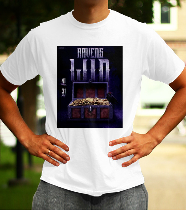 Ravens Win 41-31 Treasure Chest Victory Baltimore Vs Tampa Bay Buccaneers NFL T-Shirt