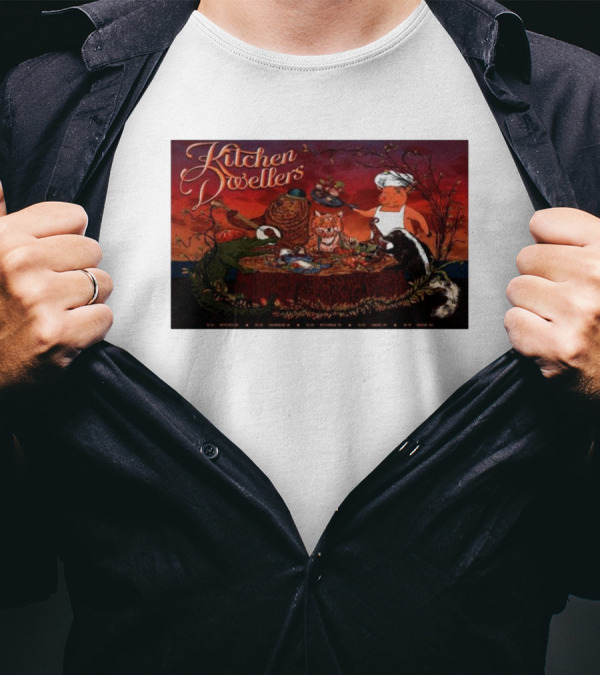Kitchen Dwellers Fall October 2024 Tour Woodland Animal Chef Gathering T-Shirt