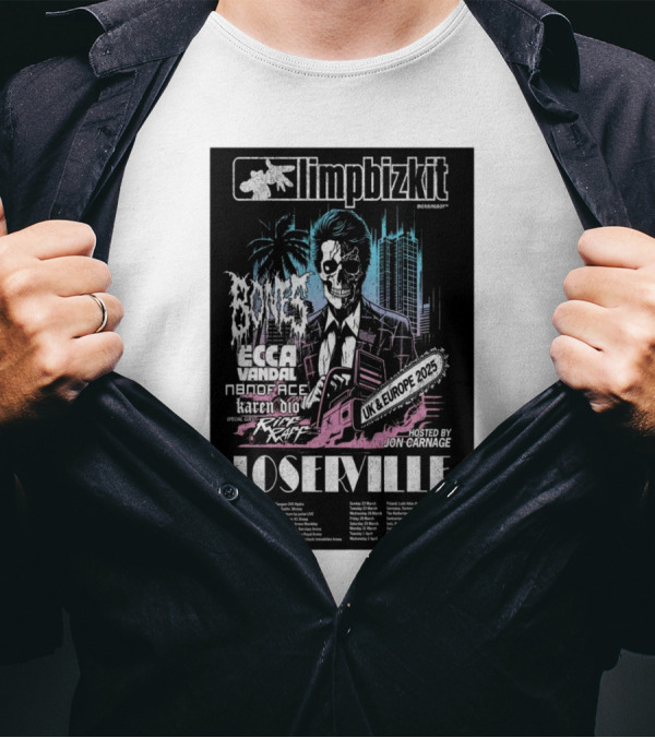 Limpbizkit UK And Europe 2025 Tour Loserville Hosted By Jon Carnage Bones Ecca Vandal Nanoface Karten OIO Featuring Riff Raff T-Shirt