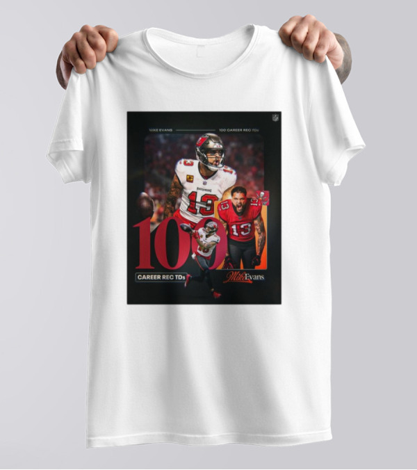 Tampa Bay Buccaneers Mike Evans 100 Career Rec TDs Football Highlights T-Shirt
