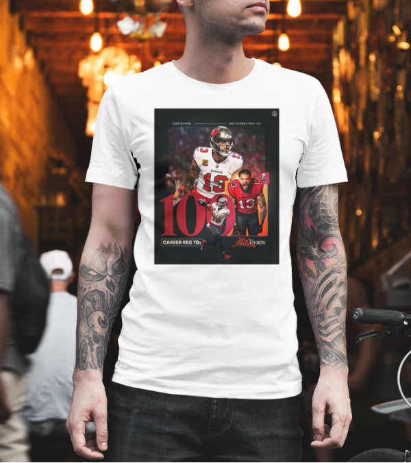 Tampa Bay Buccaneers Mike Evans 100 Career Rec TDs Football Highlights T-Shirt