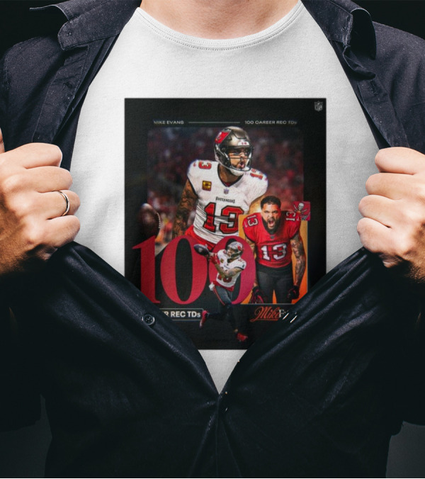 Tampa Bay Buccaneers Mike Evans 100 Career Rec TDs Football Highlights T-Shirt