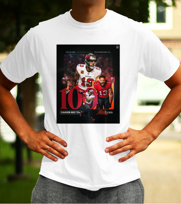 Tampa Bay Buccaneers Mike Evans 100 Career Rec TDs Football Highlights T-Shirt