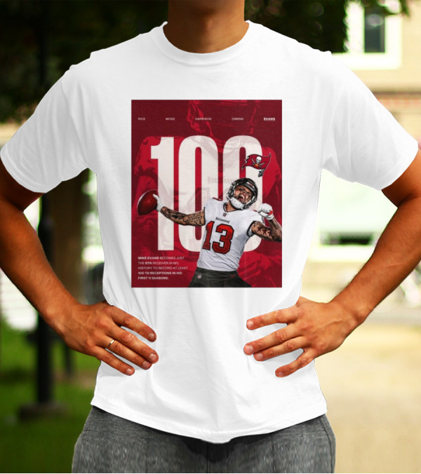 Tampa Bay Buccaneers Mike Evans 100 TDs Fifth Fastest NFL History Receiver T-Shirt