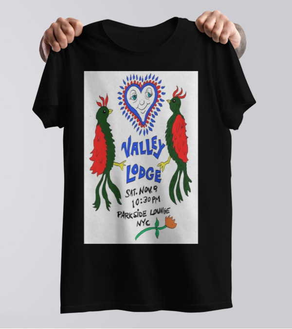 Valley Lodge Nov 9 2024 10:30 PM Parkside Lounge NYC Red Green Birds Heart T-Shirt