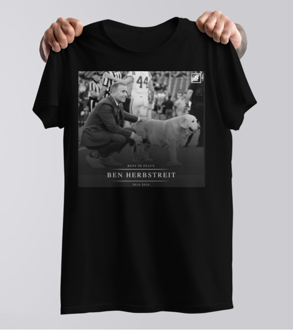 Rest In Peace Ben Herbstreit 2014-2024 Memorial With Football Field Background T-Shirt