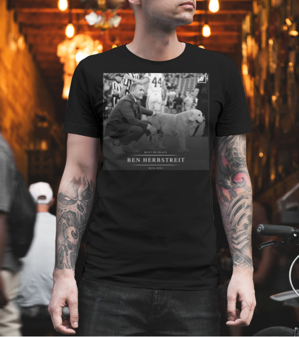 Rest In Peace Ben Herbstreit 2014-2024 Memorial With Football Field Background T-Shirt