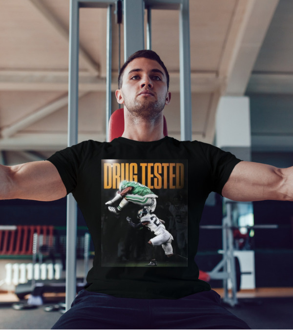 Saquon Barkley Drug Tested Football Hurdle Jump T-Shirt