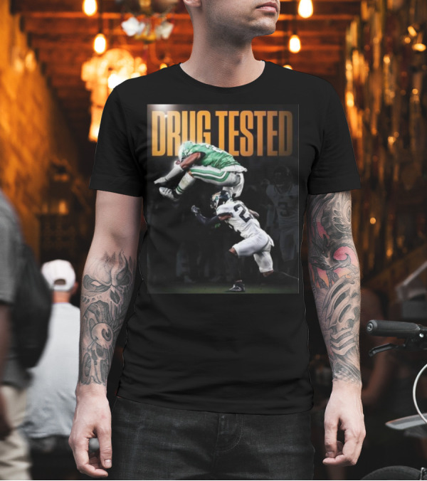 Saquon Barkley Drug Tested Football Hurdle Jump T-Shirt