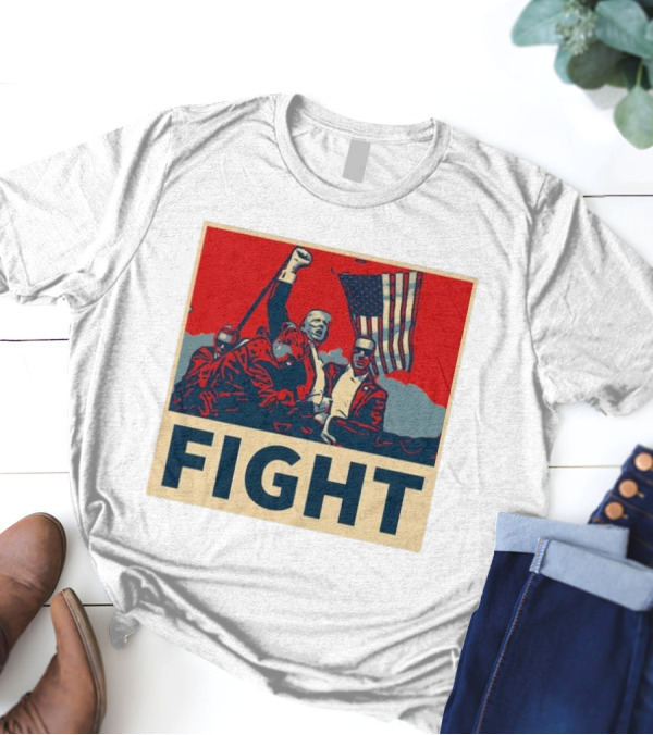 FIGHT Trump Fight Trump Assassination Attempt Iconic American Trump T-Shirt