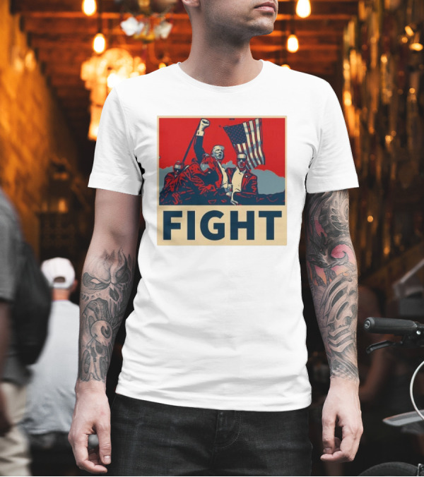 FIGHT Trump Fight Trump Assassination Attempt Iconic American Trump T-Shirt