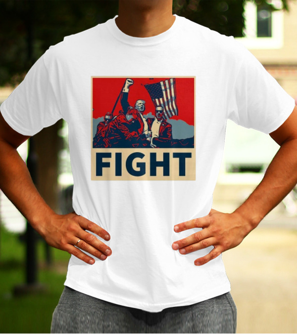 FIGHT Trump Fight Trump Assassination Attempt Iconic American Trump T-Shirt