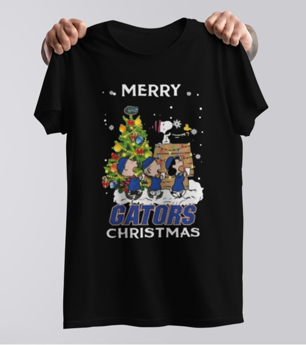 Merry Christmas Florida Gators Snoopy And Friends 2024 Holiday T-Shirt