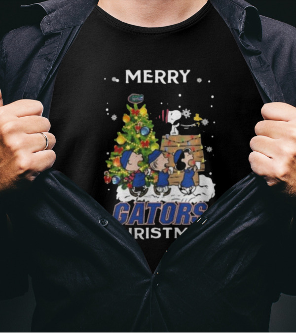 Merry Christmas Florida Gators Snoopy And Friends 2024 Holiday T-Shirt