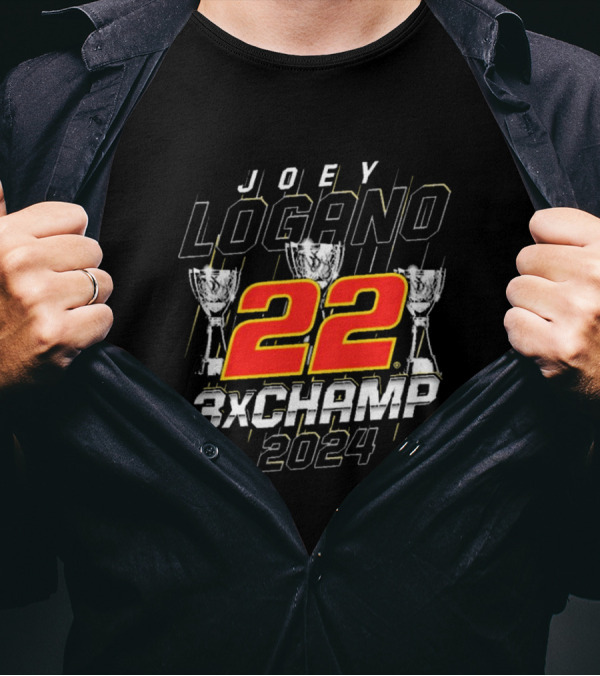 Joey Logano Team Penske 22 NASCAR Cup Series 3X Champ T-Shirt