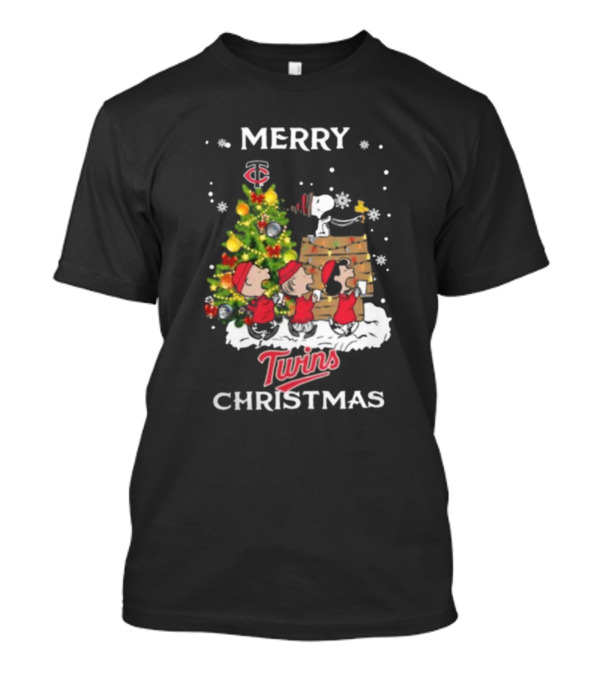 Merry Christmas Minnesota Twins Snoopy And Friends T-Shirt