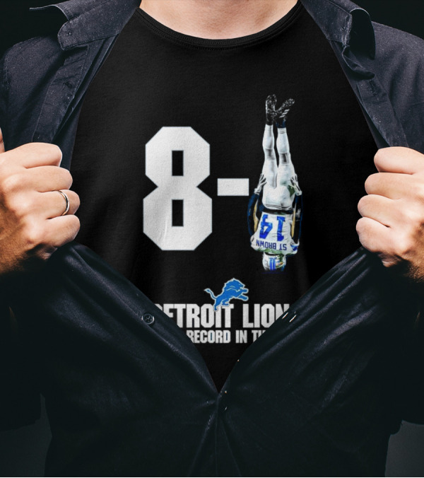 Detroit Lions 8-1 Amon-Ra St. Brown Headstand Best Record In NFC T-Shirt