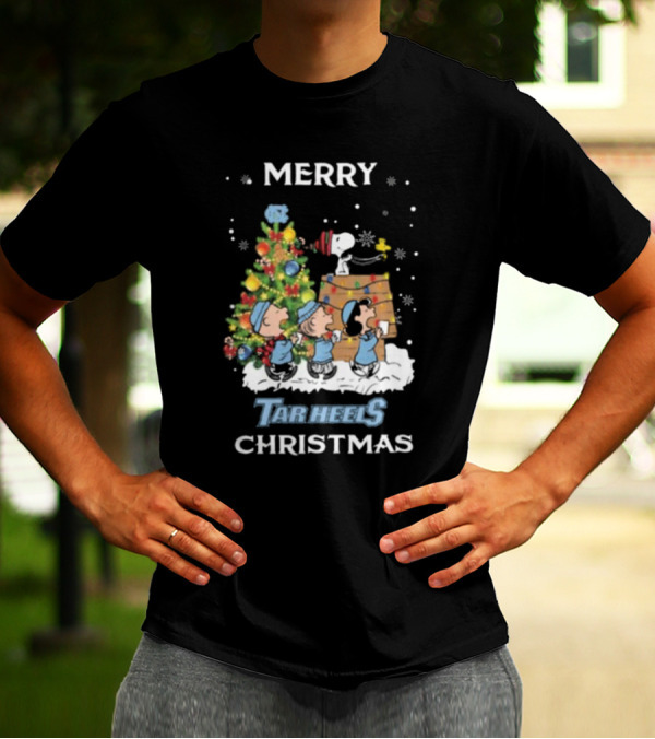 Merry Christmas North Carolina Tar Heels Snoopy And Friends T-Shirt