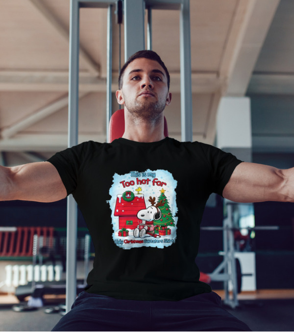 This Is My Too Hot For Ugly Christmas Sweaters Shirt Snoopy By Christmas Tree T-Shirt