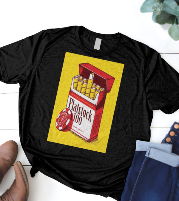 Flatstock 100 Poster Cigarette Box Design Las Vegas NV November 15-17 2024 Poker Chip T-Shirt