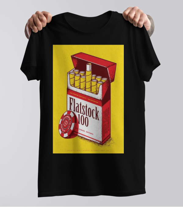 Flatstock 100 Poster Cigarette Box Design Las Vegas NV November 15-17 2024 Poker Chip T-Shirt
