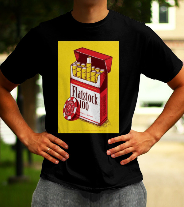 Flatstock 100 Poster Cigarette Box Design Las Vegas NV November 15-17 2024 Poker Chip T-Shirt