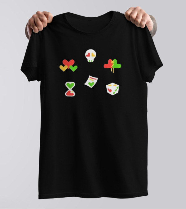 Wild Life Grian 2024 Life Pixelated Hearts And Icons T-Shirt