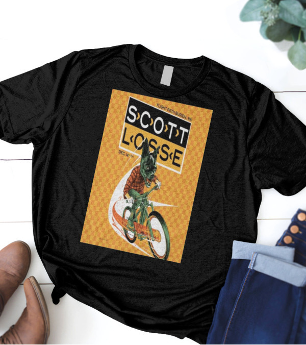 Scott Losse Flight Path Burien WA Dec 14 2024 Show Bicycle Dog T-Shirt