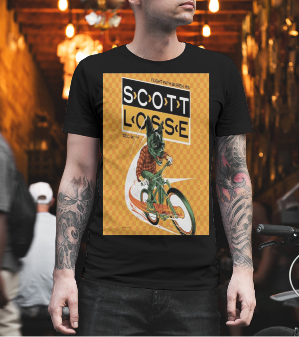 Scott Losse Flight Path Burien WA Dec 14 2024 Show Bicycle Dog T-Shirt