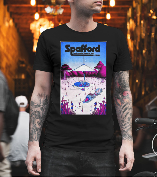 Spafford At The Crocodile Seattle WA 11/10/24 Fantastical Landscape Scene T-Shirt