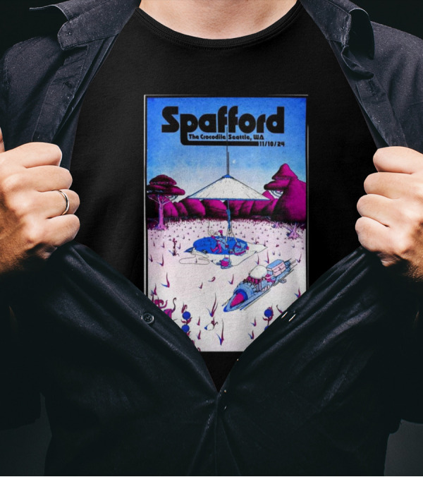 Spafford At The Crocodile Seattle WA 11/10/24 Fantastical Landscape Scene T-Shirt