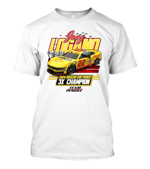 Joey Logano Team Penske 2024 NASCAR Cup Series 3X Champion Vintage Car T-Shirt