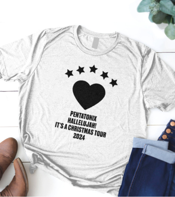 Pentatonix Hallelujah Heart Stars It's A Christmas Tour T-Shirt