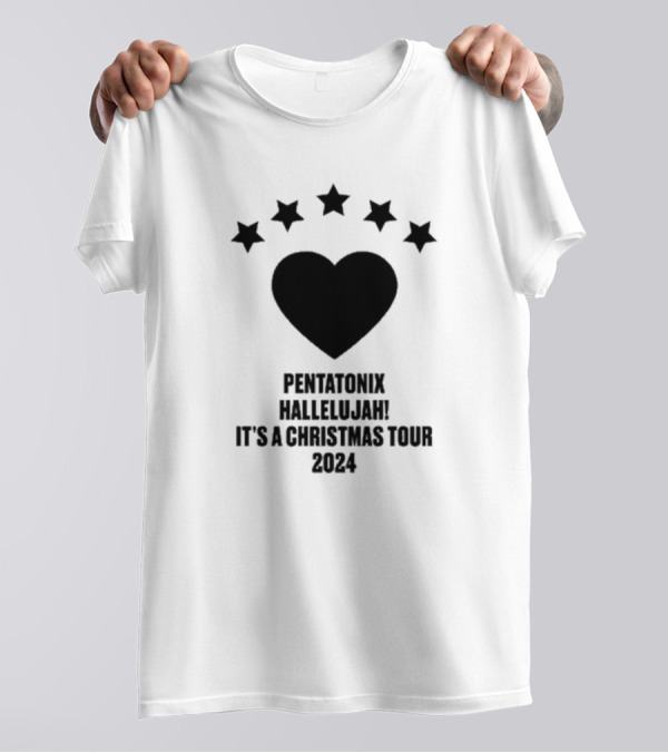 Pentatonix Hallelujah Heart Stars It's A Christmas Tour T-Shirt