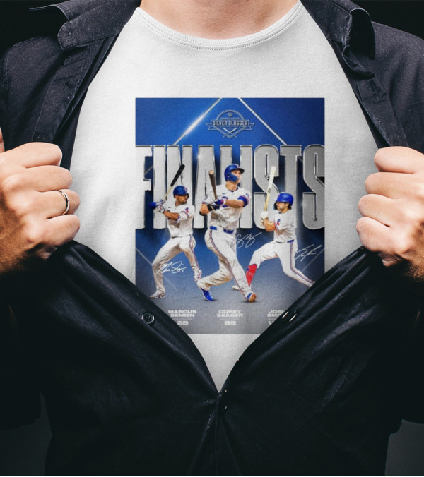 Marcus Semien Corey Seager Josh Smith Texas Rangers Silver Slugger Finalists T-Shirt