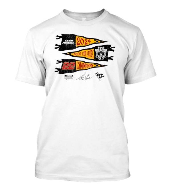 Team Penske 2024 NASCAR Cup Series 22 Champion Joey Logano Signature 3X Vintage T-Shirt