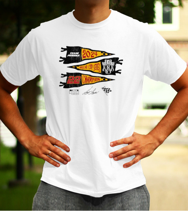 Team Penske 2024 NASCAR Cup Series 22 Champion Joey Logano Signature 3X Vintage T-Shirt